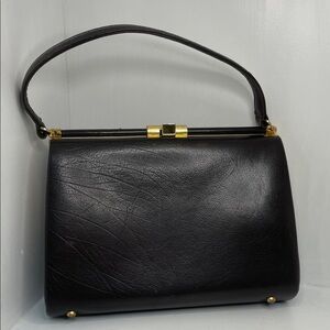 Vintage Fassbender Dark Chocolate Brown Leather Handbag